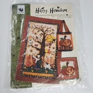 Red Rooster Happy Haunters Halloween patterns wall hanging and bag